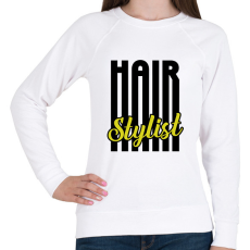 PRINTFASHION Hair Stylist (black) - Női pulóver - Fehér