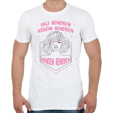 PRINTFASHION Haj rendben - Fodrász - Férfi póló - Fehér férfi póló
