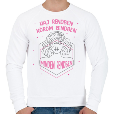 PRINTFASHION Haj rendben - Fodrász - Férfi pulóver - Fehér