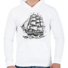 PRINTFASHION Hajó - Férfi kapucnis pulóver - Fehér