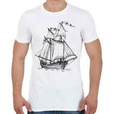 PRINTFASHION Hajó - Férfi póló - Fehér