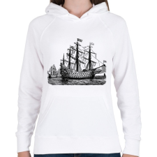 PRINTFASHION Hajó  - Női kapucnis pulóver - Fehér női pulóver, kardigán