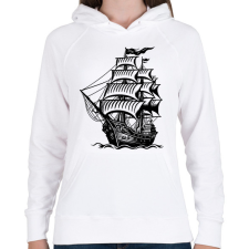 PRINTFASHION Hajó - Női kapucnis pulóver - Fehér női pulóver, kardigán