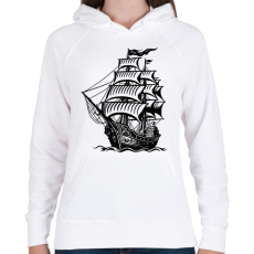 PRINTFASHION hajó - Női kapucnis pulóver - Fehér