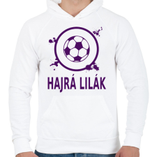 PRINTFASHION HAJRÁ LILÁK - Férfi kapucnis pulóver - Fehér férfi pulóver, kardigán