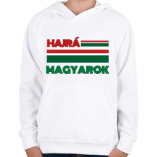 PRINTFASHION Hajrá Magyarok - Gyerek kapucnis pulóver - Fehér gyerek pulóver, kardigán