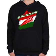 PRINTFASHION hajrá magyarok - Gyerek kapucnis pulóver - Fekete gyerek pulóver, kardigán
