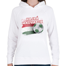 PRINTFASHION Hajrá magyarok - Női kapucnis pulóver - Fehér női pulóver, kardigán