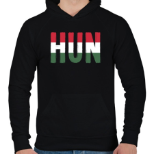 PRINTFASHION Hajrá Magyarország! - Férfi kapucnis pulóver - Fekete férfi pulóver, kardigán