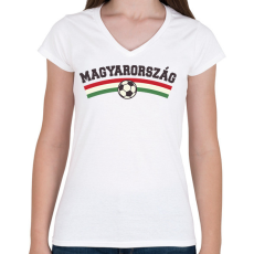 PRINTFASHION Hajrá Magyarország - Női V-nyakú póló - Fehér