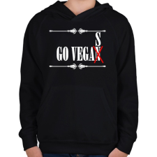 PRINTFASHION Hajrá Vega(n)s - Gyerek kapucnis pulóver - Fekete gyerek pulóver, kardigán
