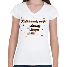 PRINTFASHION Hajthatatlanság szintje - Női V-nyakú póló - Fehér női póló