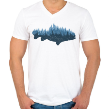 PRINTFASHION Hal az erdőben - Férfi V-nyakú póló - Fehér férfi póló