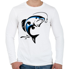 PRINTFASHION Hal - Férfi hosszú ujjú póló - Fehér férfi póló