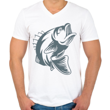 PRINTFASHION Hal/fish - Férfi V-nyakú póló - Fehér férfi póló