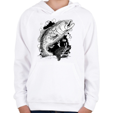 PRINTFASHION Hal - Gyerek kapucnis pulóver - Fehér gyerek pulóver, kardigán