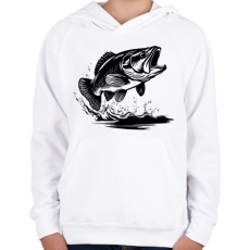 PRINTFASHION hal - Gyerek kapucnis pulóver - Fehér