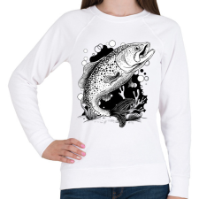 PRINTFASHION Hal - Női pulóver - Fehér női pulóver, kardigán