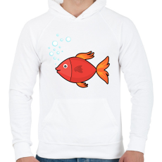 PRINTFASHION Halacska  - Férfi kapucnis pulóver - Fehér