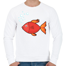 PRINTFASHION Halacska  - Férfi pulóver - Fehér férfi pulóver, kardigán