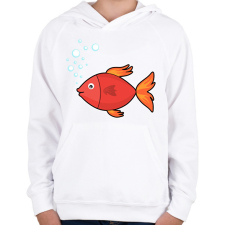 PRINTFASHION Halacska  - Gyerek kapucnis pulóver - Fehér gyerek pulóver, kardigán