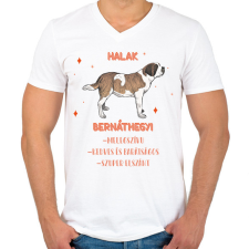 PRINTFASHION Halak - Bernáthegyi - Férfi V-nyakú póló - Fehér férfi póló