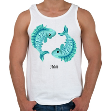 PRINTFASHION Halak - Férfi atléta - Fehér