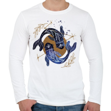 PRINTFASHION Halak - Férfi hosszú ujjú póló - Fehér férfi póló