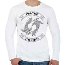 PRINTFASHION Halak - Férfi hosszú ujjú póló - Fehér férfi póló