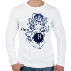 PRINTFASHION halak - Férfi hosszú ujjú póló - Fehér