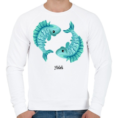 PRINTFASHION Halak - Férfi pulóver - Fehér