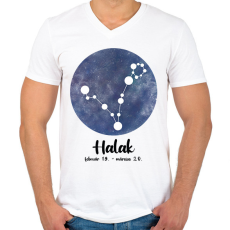 PRINTFASHION Halak - Férfi V-nyakú póló - Fehér