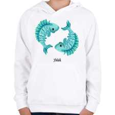 PRINTFASHION Halak - Gyerek kapucnis pulóver - Fehér gyerek pulóver, kardigán