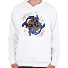 PRINTFASHION Halak - Gyerek kapucnis pulóver - Fehér gyerek pulóver, kardigán