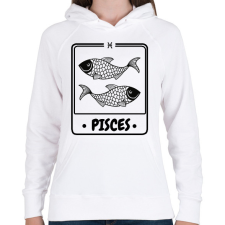 PRINTFASHION halak - Női kapucnis pulóver - Fehér női pulóver, kardigán