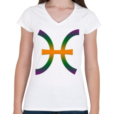 PRINTFASHION Halak - Női V-nyakú póló - Fehér