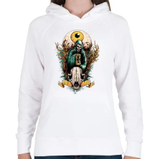 PRINTFASHION Halál szeme - Női kapucnis pulóver - Fehér