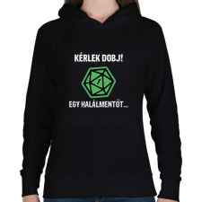 PRINTFASHION HALÁLMENTŐ - Női kapucnis pulóver - Fekete női pulóver, kardigán