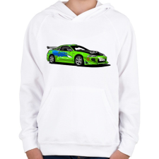 PRINTFASHION Halálos iramban - Gyerek kapucnis pulóver - Fehér gyerek pulóver, kardigán