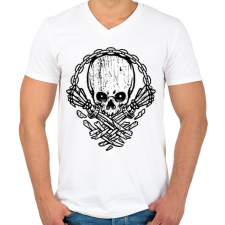 PRINTFASHION Halálsor - Férfi V-nyakú póló - Fehér férfi póló