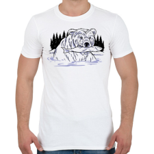 PRINTFASHION Halászó medve - Férfi póló - Fehér férfi póló