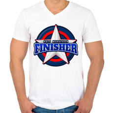 PRINTFASHION HALF MARATHON FINISHER 2 - Férfi V-nyakú póló - Fehér