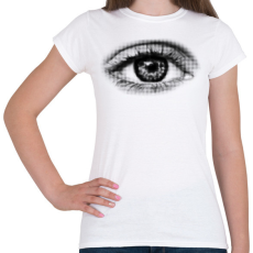 PRINTFASHION Halftone eye - Női póló - Fehér