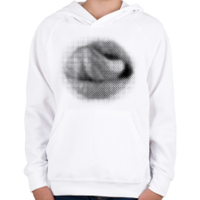 PRINTFASHION Halftone mouth - Gyerek kapucnis pulóver - Fehér gyerek pulóver, kardigán