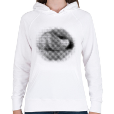 PRINTFASHION Halftone mouth - Női kapucnis pulóver - Fehér női pulóver, kardigán