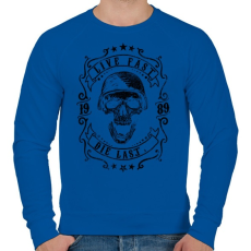 PRINTFASHION Halj meg utolsónak - Férfi pulóver - Királykék