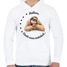 PRINTFASHION Hallom, csak nem érdekel... - Férfi kapucnis pulóver - Fehér férfi pulóver, kardigán