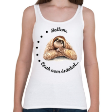 PRINTFASHION Hallom, csak nem érdekel... - Női atléta - Fehér