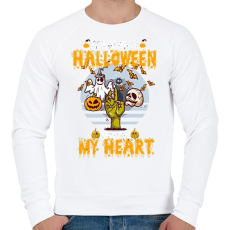 PRINTFASHION Halloween a szívemben - Férfi pulóver - Fehér