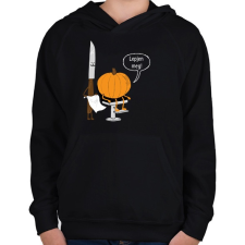 PRINTFASHION Halloween barber - Gyerek kapucnis pulóver - Fekete gyerek pulóver, kardigán